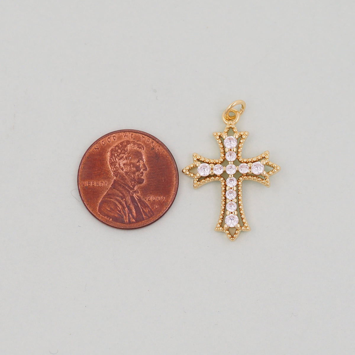 Gold Cross Charms,18K Gold Filled Cross Pendant,Silver Religious Charm Bracelet Necklace for DIY Jewelry Making Supply