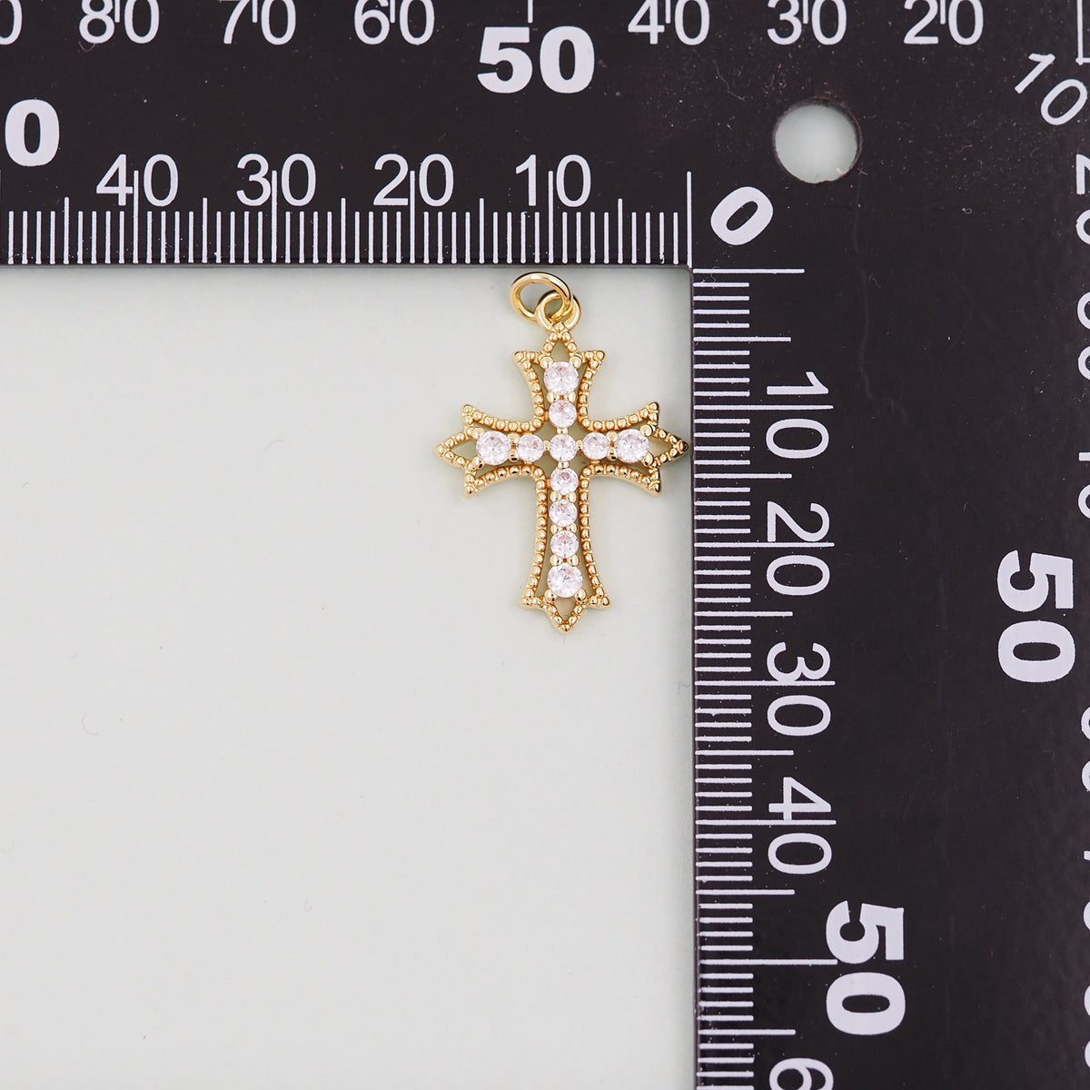 Gold Cross Charms,18K Gold Filled Cross Pendant,Silver Religious Charm Bracelet Necklace for DIY Jewelry Making Supply