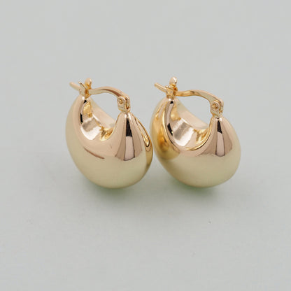 1pair 14K Gold Filled Thick Hoops Earrings,Gold Earrings,Dainty Hoops Huggie,Gold Huggies Hoop Earrings
