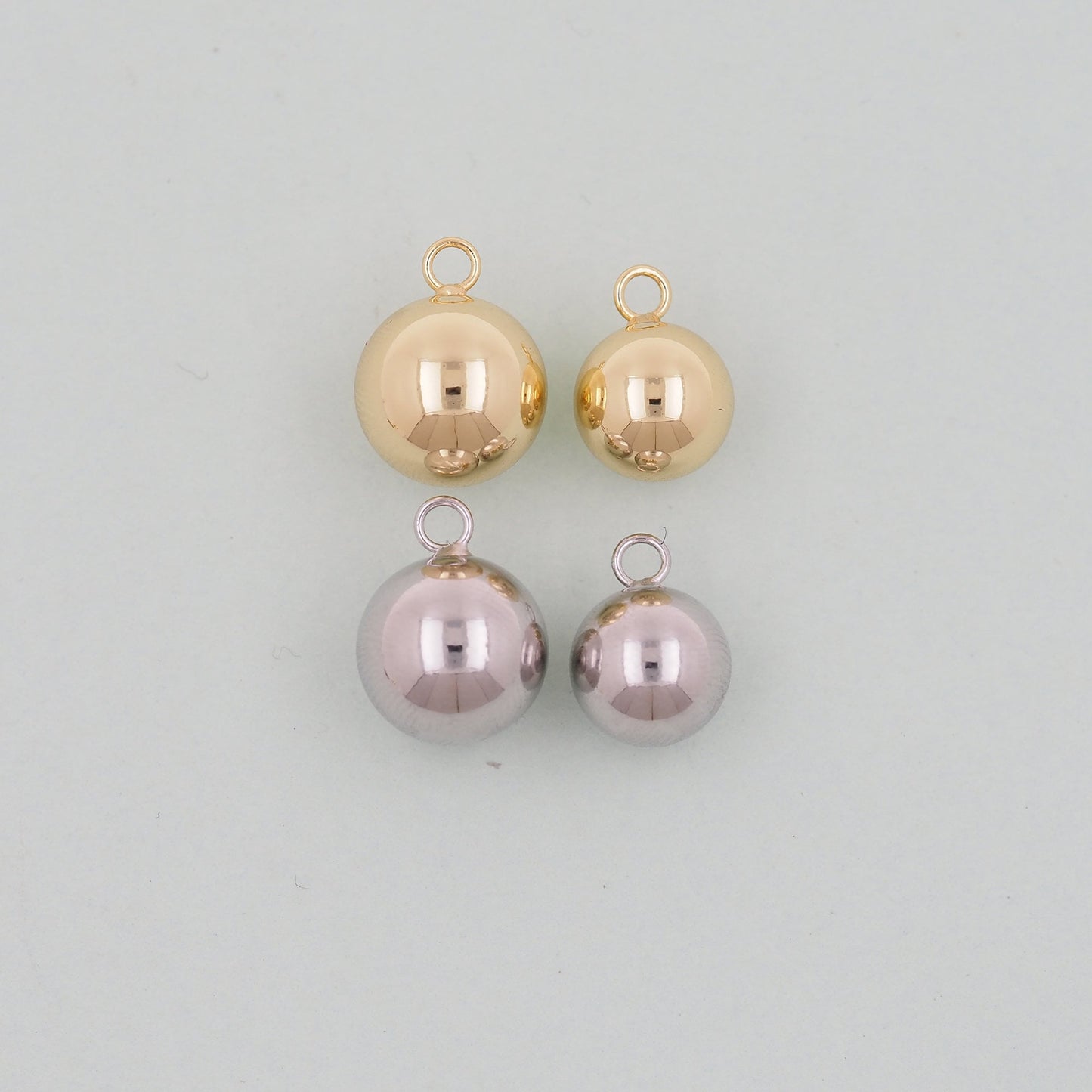 Gold Ball Charms,18K Gold Filled ball Pendant,Tiny Round Ball Charm Bracelet Necklace for DIY Jewelry Making Supply