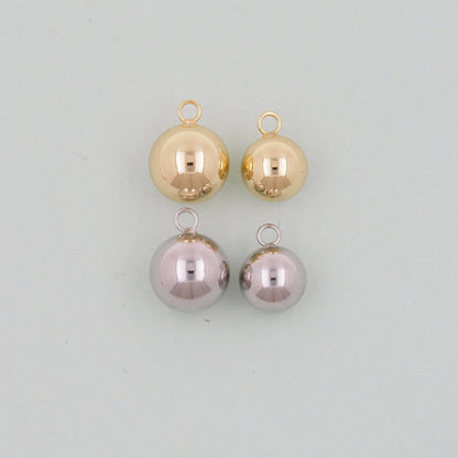 Gold Ball Charms,18K Gold Filled ball Pendant,Tiny Round Ball Charm Bracelet Necklace for DIY Jewelry Making Supply