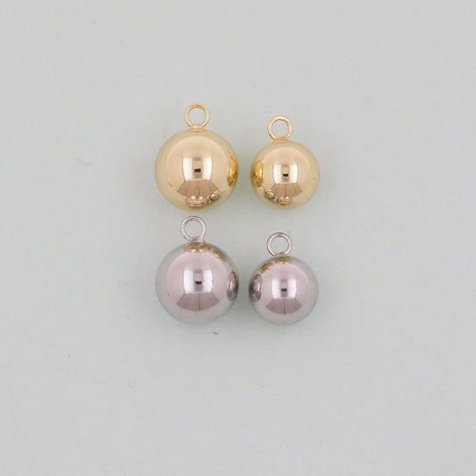Gold Ball Charms,18K Gold Filled ball Pendant,Tiny Round Ball Charm Bracelet Necklace for DIY Jewelry Making Supply