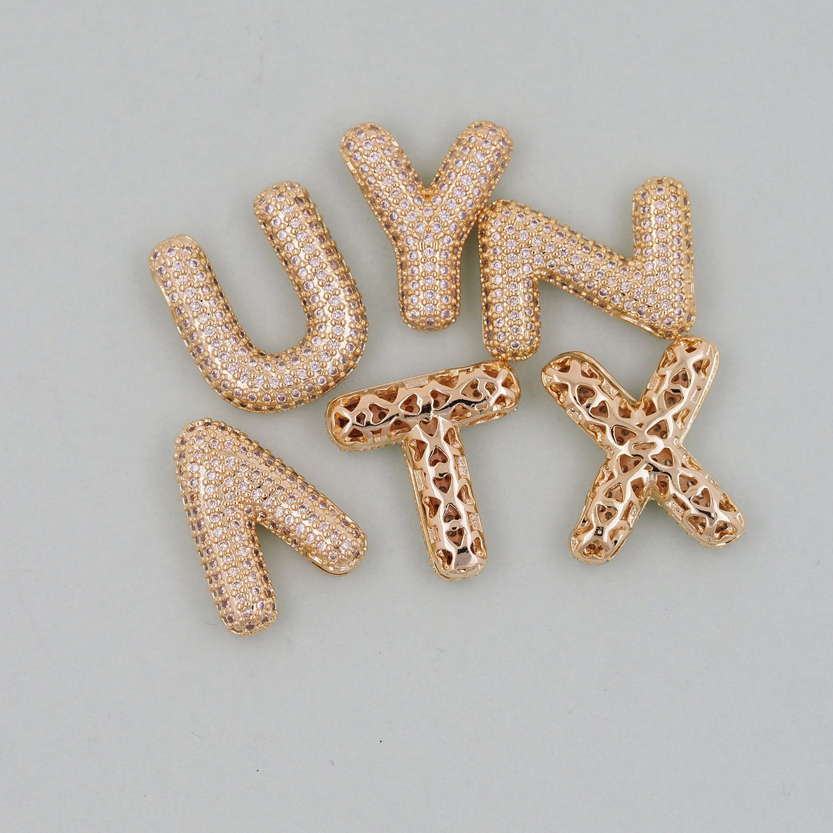 18K Gold Filled Letter Charm Pendant for Jewelry Making