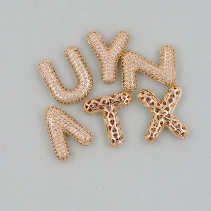 18K Gold Filled Letter Charm Pendant for Jewelry Making