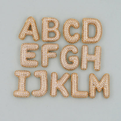 18K Gold Filled Letter Charm Pendant for Jewelry Making