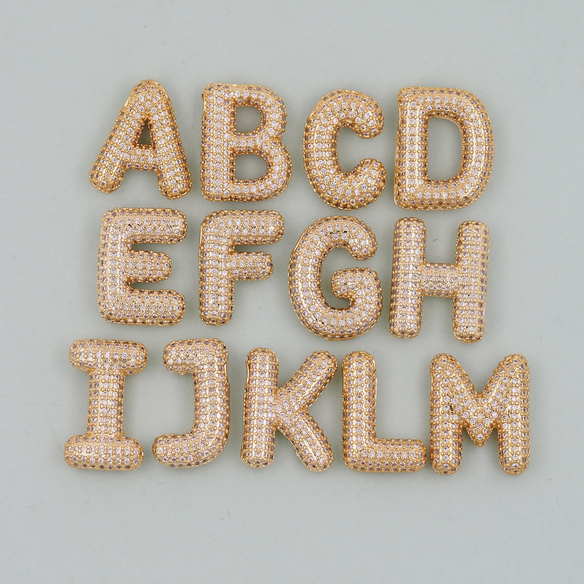 Gold letter Charms,18K Gold Filled letter Pendant,initial Charm Bracelet Necklace for DIY Jewelry Making Supply