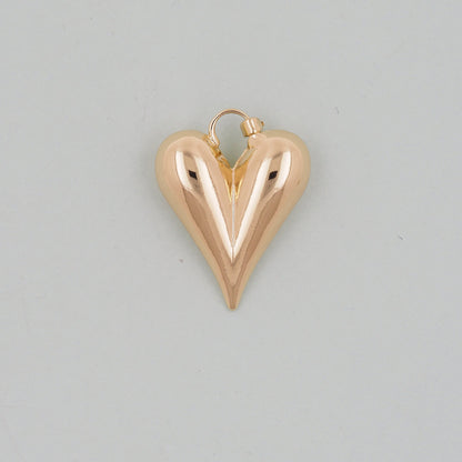 18K Gold Filled Heart Charm Pendant for Jewelry Making