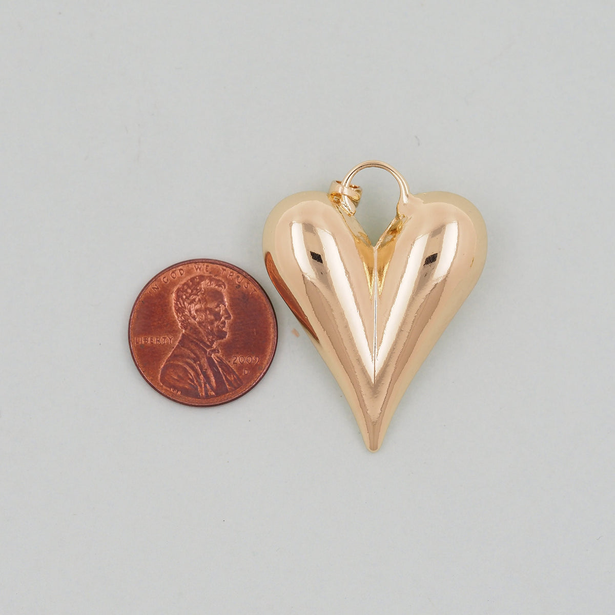 18K Gold Filled Heart Charm Pendant for Jewelry Making