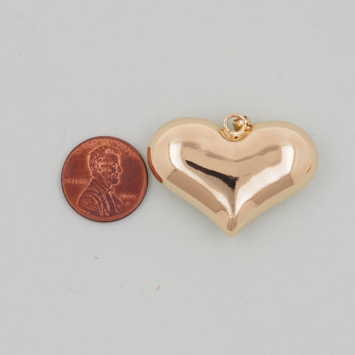 Gold Heart Charms,18K Gold Filled Heart Pendant,Heart Charm Bracelet Necklace for DIY Jewelry Making Supply