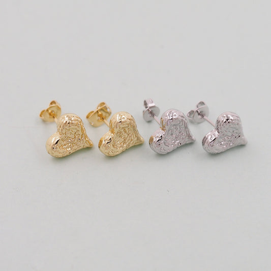 1pair 18K Gold Filled Heart Earrings,Gold Earrings,Dainty Earrings
