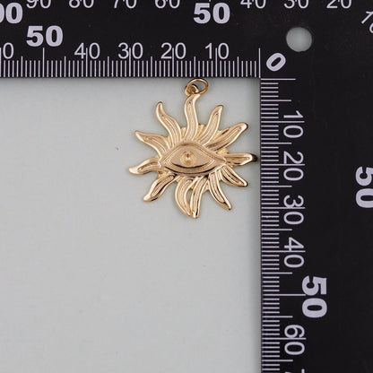 Gold Sun Charms,18K Gold Filled Sun Pendant,Celestial Charm Bracelet Necklace for DIY Jewelry Making Supply