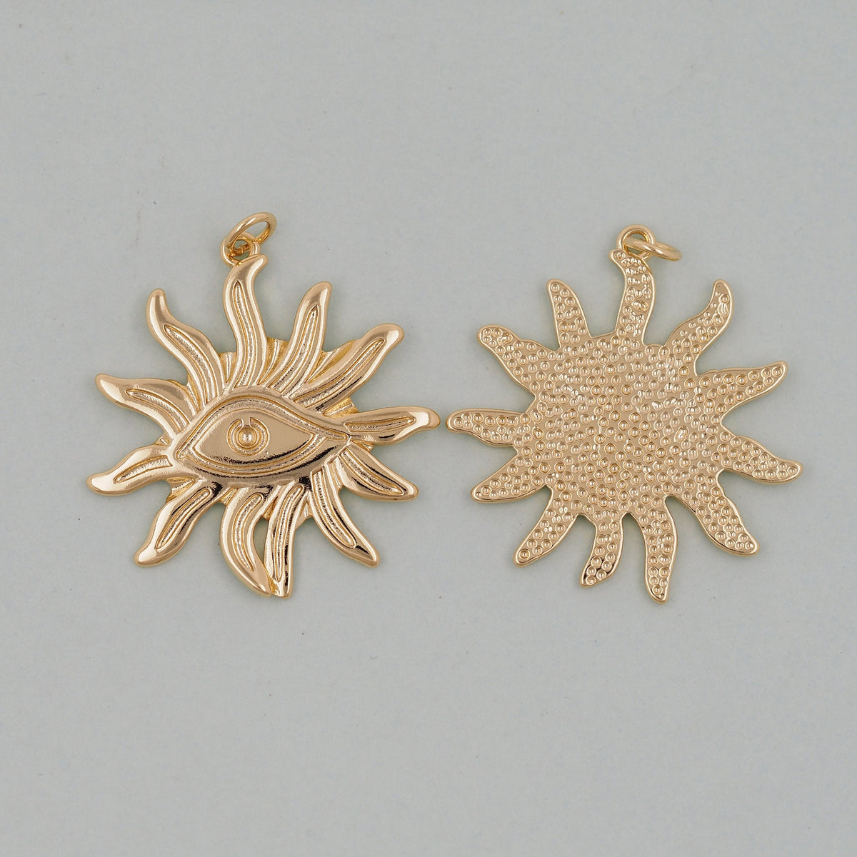 Gold Sun Charms,18K Gold Filled Sun Pendant,Celestial Charm Bracelet Necklace for DIY Jewelry Making Supply