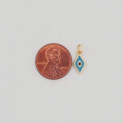 Gold Tiny amulet  Evil Eye Charms,18K Gold Filled Evil Eye Pendant,enamel Protect Charm Bracelet Necklace for DIY Jewelry Mak