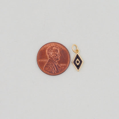 Gold Tiny amulet  Evil Eye Charms,18K Gold Filled Evil Eye Pendant,enamel Protect Charm Bracelet Necklace for DIY Jewelry Mak