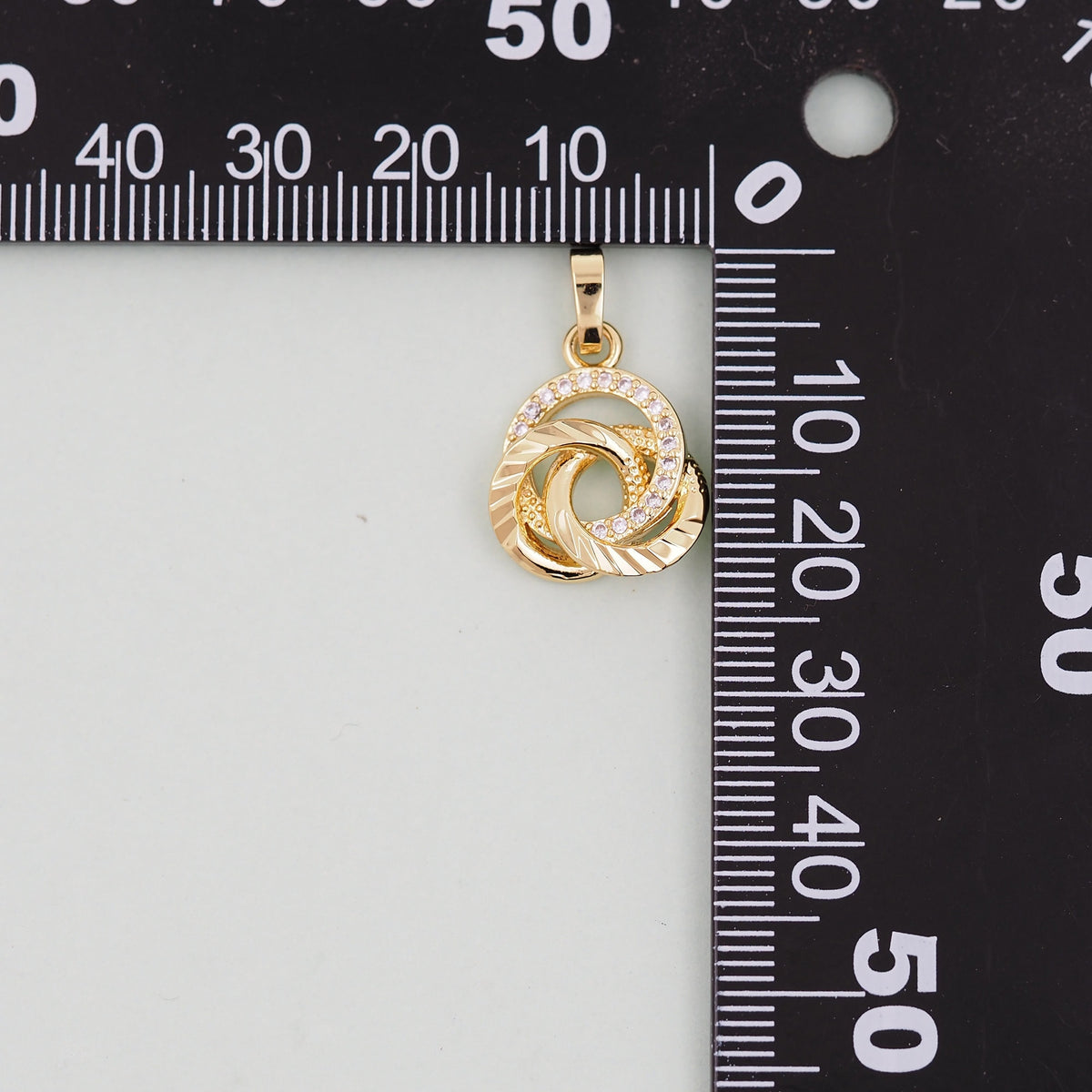 Gold Round Charms,18K Gold Filled three circles Pendant,three circles Charm Bracelet Necklace for DIY Jewelry Making Supply
