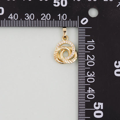 Gold Round Charms,18K Gold Filled three circles Pendant,three circles Charm Bracelet Necklace for DIY Jewelry Making Supply