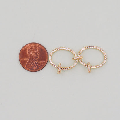 Gold double circle Charms,18K Gold Filled double circle Pendant Charm Bracelet Necklace for DIY Jewelry Making Supply