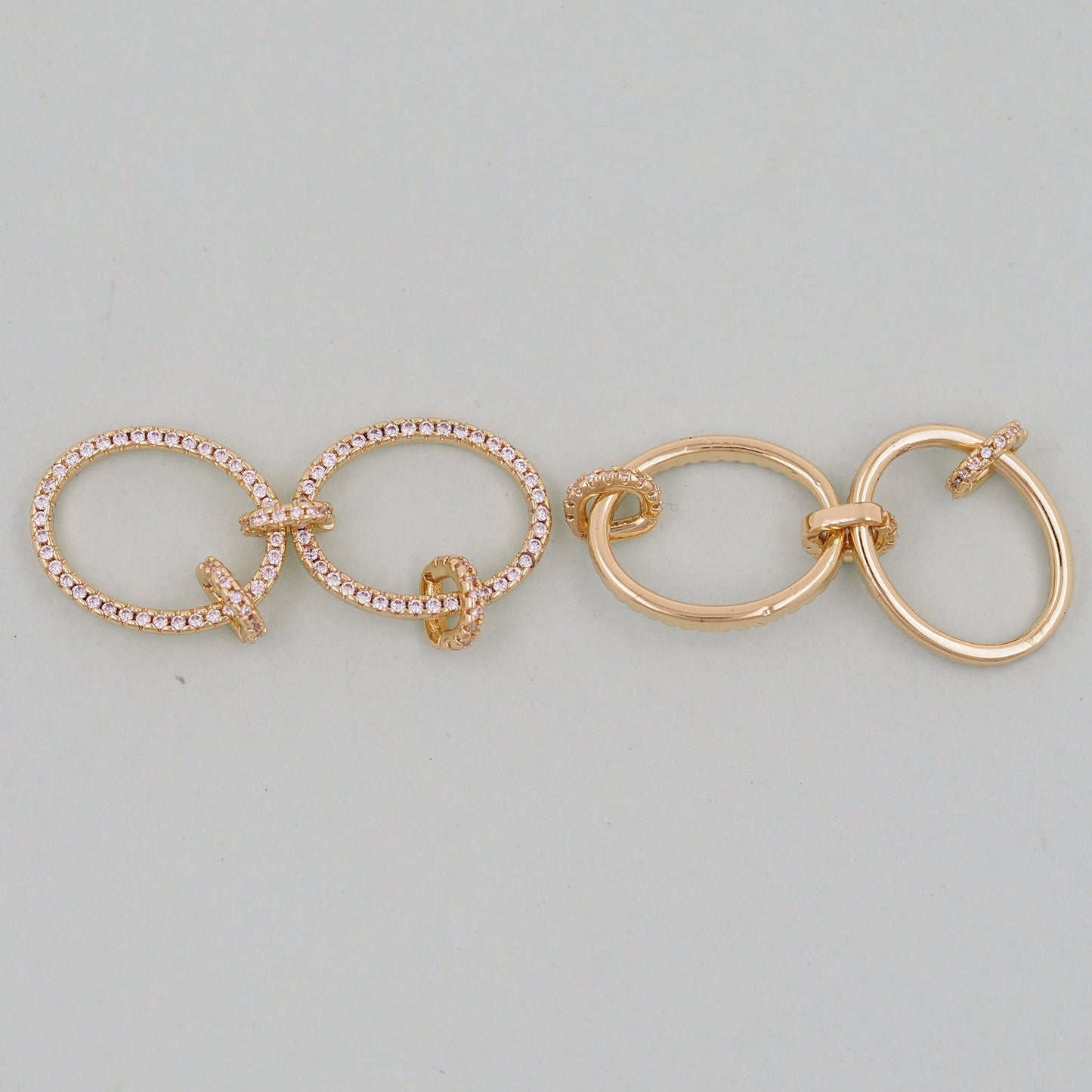 Gold double circle Charms,18K Gold Filled double circle Pendant Charm Bracelet Necklace for DIY Jewelry Making Supply