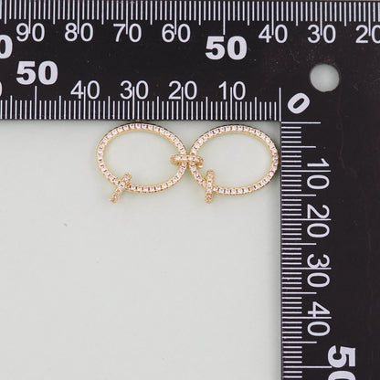 Gold double circle Charms,18K Gold Filled double circle Pendant Charm Bracelet Necklace for DIY Jewelry Making Supply