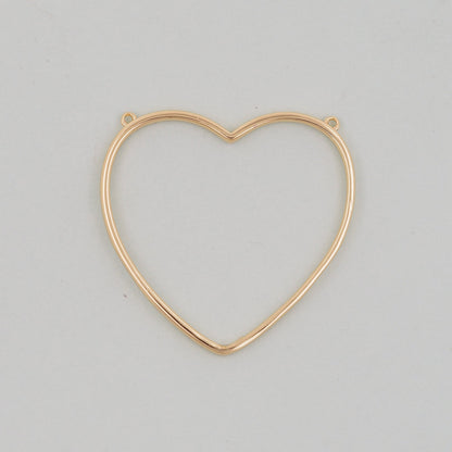 Gold Heart Charms,18K Gold Filled Heart Pendant,Heart Charm Bracelet Necklace for DIY Jewelry Making Supply