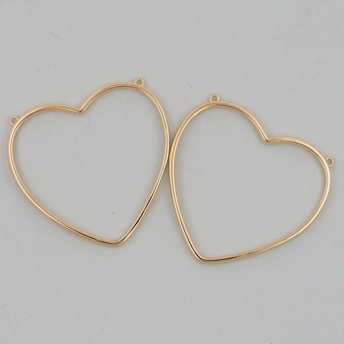 Gold Heart Charms,18K Gold Filled Heart Pendant,Heart Charm Bracelet Necklace for DIY Jewelry Making Supply