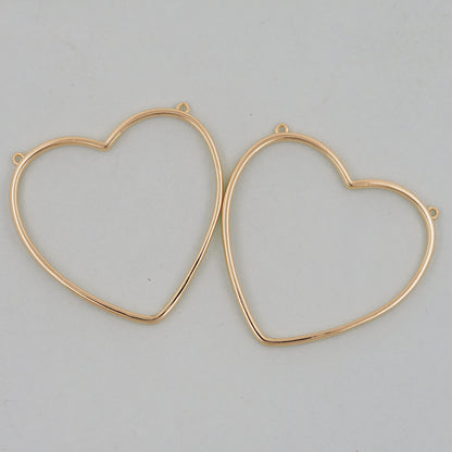 Gold Heart Charms,18K Gold Filled Heart Pendant,Heart Charm Bracelet Necklace for DIY Jewelry Making Supply