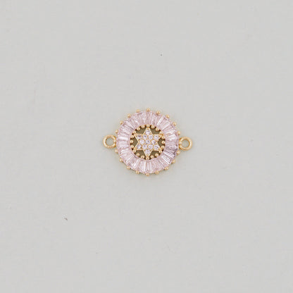 Gold David Star Charms,18K Gold Filled CZ Micro Pave Star Pendant,Silver Star Charm Bracelet Necklace for DIY Jewelry Making 