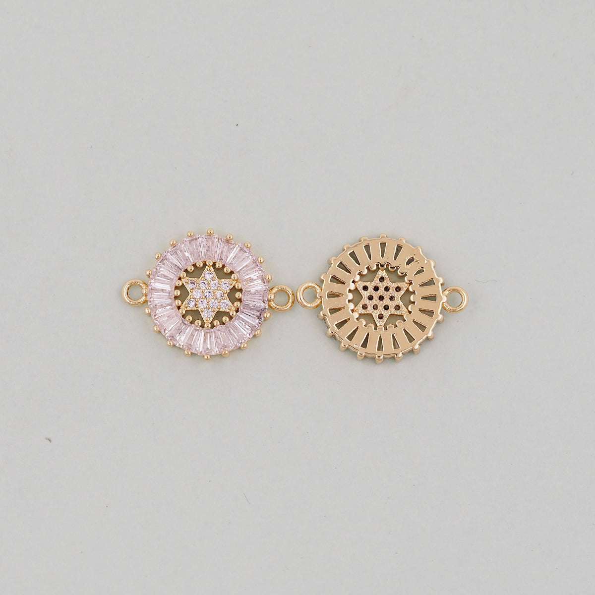 Gold David Star Charms,18K Gold Filled CZ Micro Pave Star Pendant,Silver Star Charm Bracelet Necklace for DIY Jewelry Making 