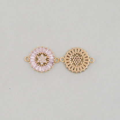 Gold David Star Charms,18K Gold Filled CZ Micro Pave Star Pendant,Silver Star Charm Bracelet Necklace for DIY Jewelry Making 