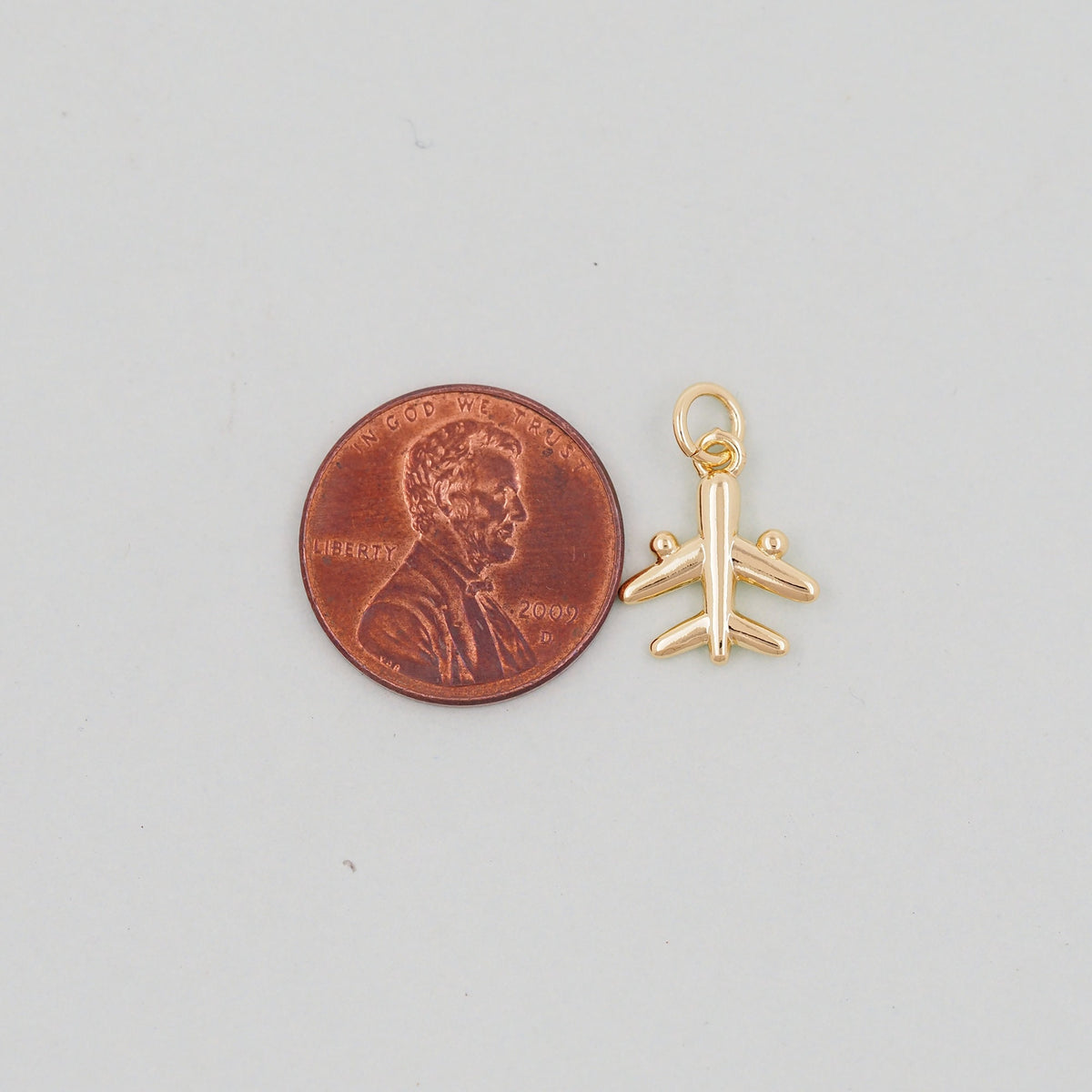 Gold airplane Charms,18K Gold Filled airplane Pendant,airplane Charm Bracelet Necklace for DIY Jewelry Making Supply