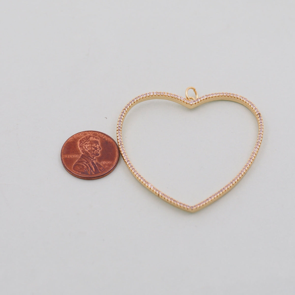 18K Gold Filled Heart Charm Pendant for Jewelry Making