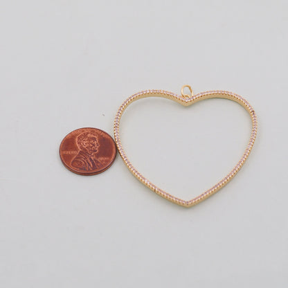 18K Gold Filled Heart Charm Pendant for Jewelry Making
