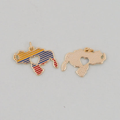 Gold Earth Charms,18K Gold Filled World Map Pendant,World Map Charm Bracelet Necklace for DIY Jewelry Making Supply