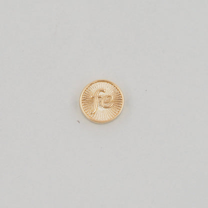 Gold Fe Charms,18K Gold Filled Round Connector Pendant,Shell Charm Bracelet Necklace for DIY Jewelry Making Supply