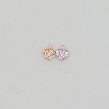18K Gold Filled Heart Charm Pendant for Jewelry Making