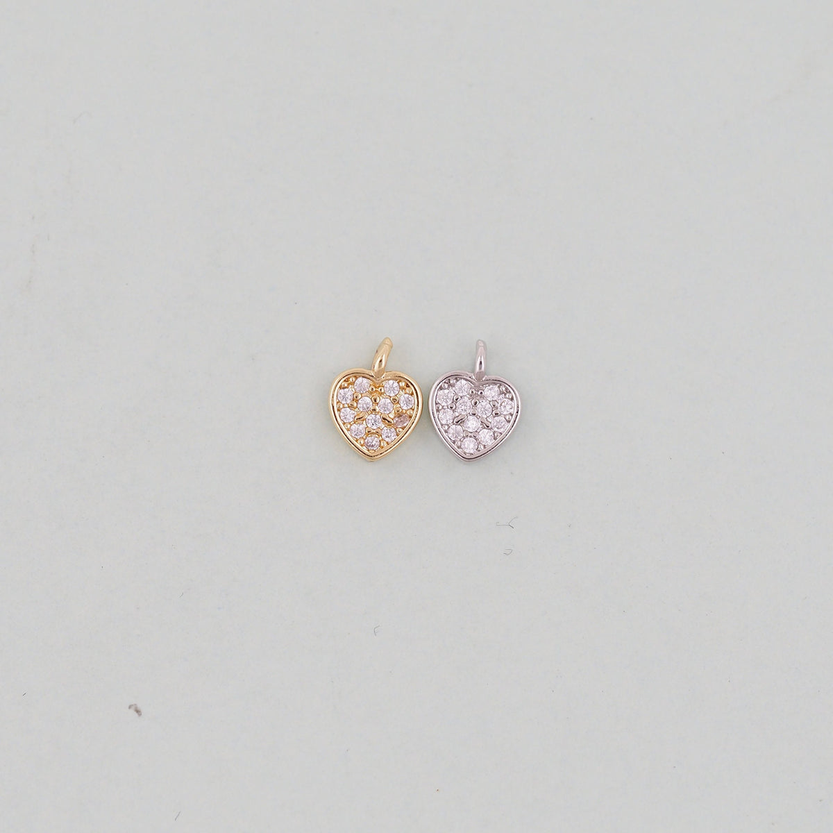 Gold Heart Charms,18K Gold Filled Heart Pendant,Heart Charm Bracelet Necklace for DIY Jewelry Making Supply