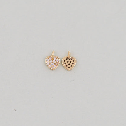 18K Gold Filled Heart Charm Pendant for Jewelry Making