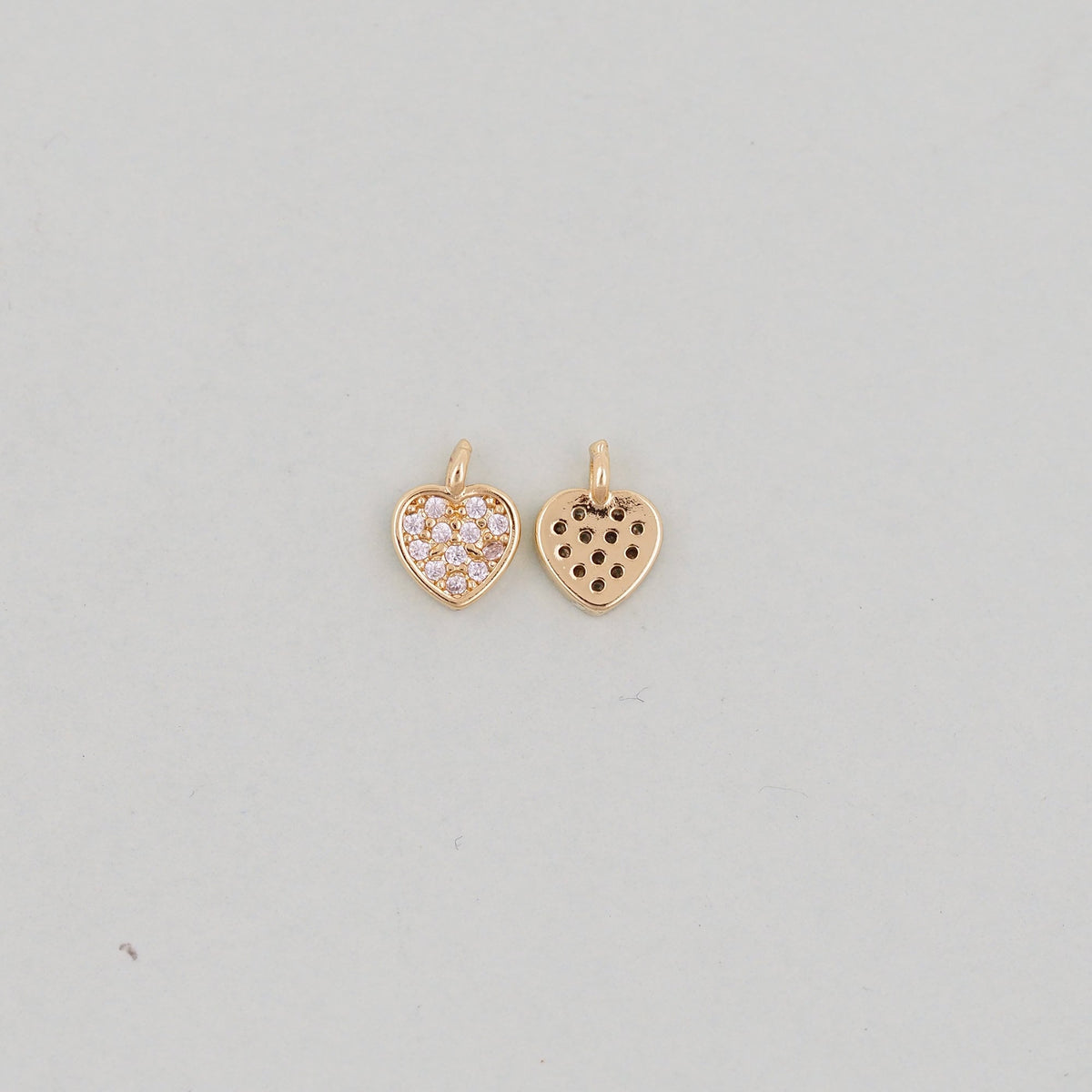 Gold Heart Charms,18K Gold Filled Heart Pendant,Heart Charm Bracelet Necklace for DIY Jewelry Making Supply