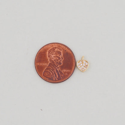 18K Gold Filled Heart Charm Pendant for Jewelry Making