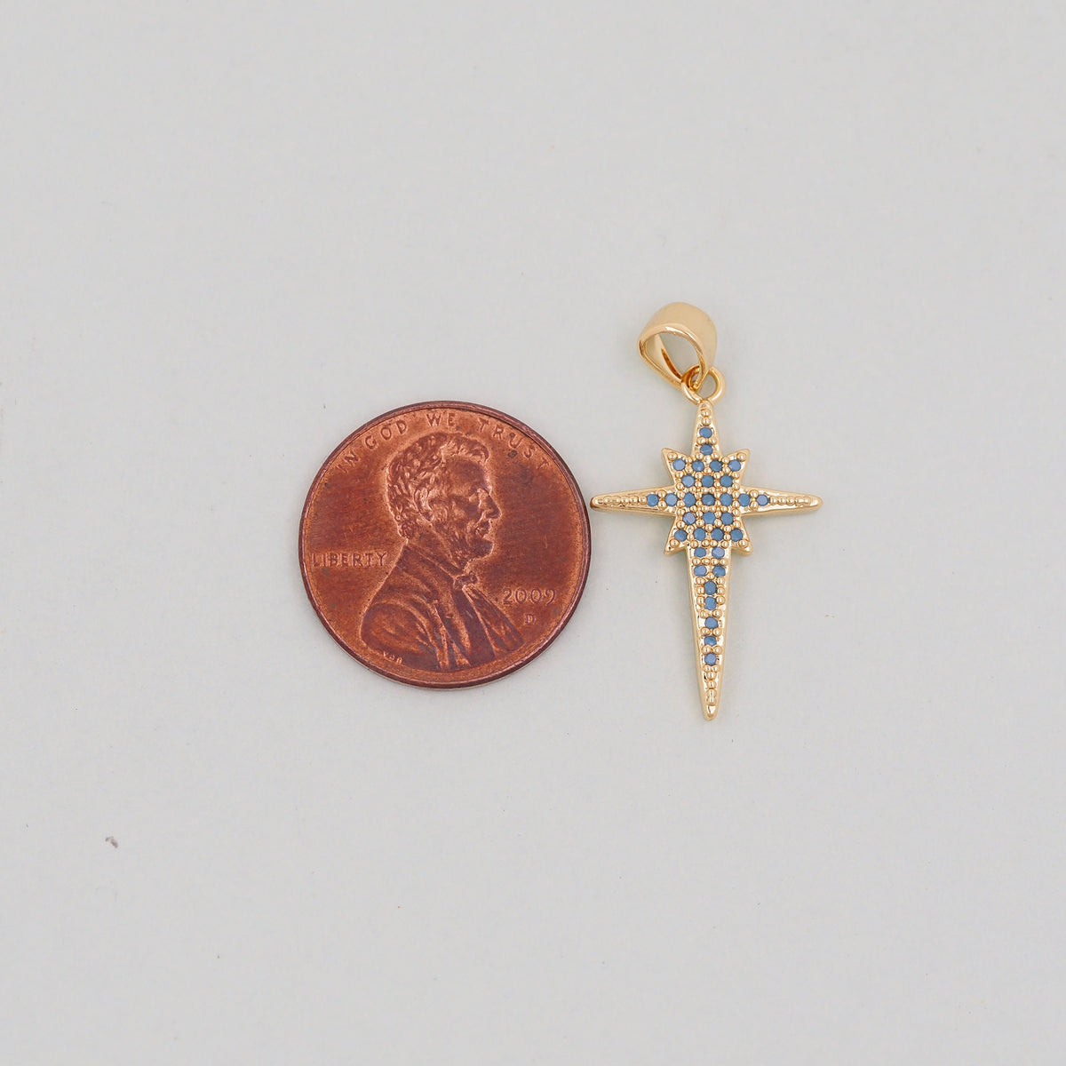 Gold Star Charms,18K Gold Filled Starburst Pendant,North Star Charm Bracelet Necklace for DIY Jewelry Making Supply