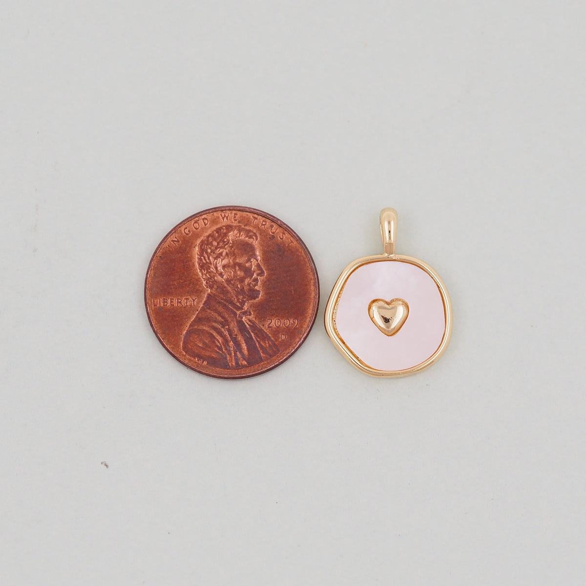 Gold Heart Charms,18K Gold Filled Heart Pendant,Heart Charm Bracelet Necklace for DIY Jewelry Making Supply