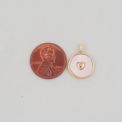 Gold Heart Charms,18K Gold Filled Heart Pendant,Heart Charm Bracelet Necklace for DIY Jewelry Making Supply