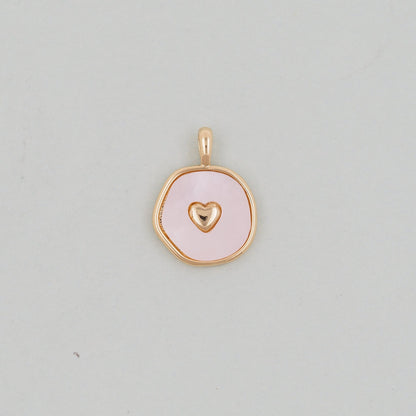 Gold Heart Charms,18K Gold Filled Heart Pendant,Heart Charm Bracelet Necklace for DIY Jewelry Making Supply