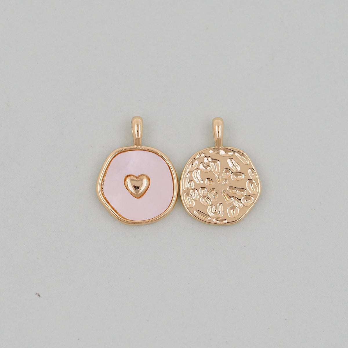 Gold Heart Charms,18K Gold Filled Heart Pendant,Heart Charm Bracelet Necklace for DIY Jewelry Making Supply
