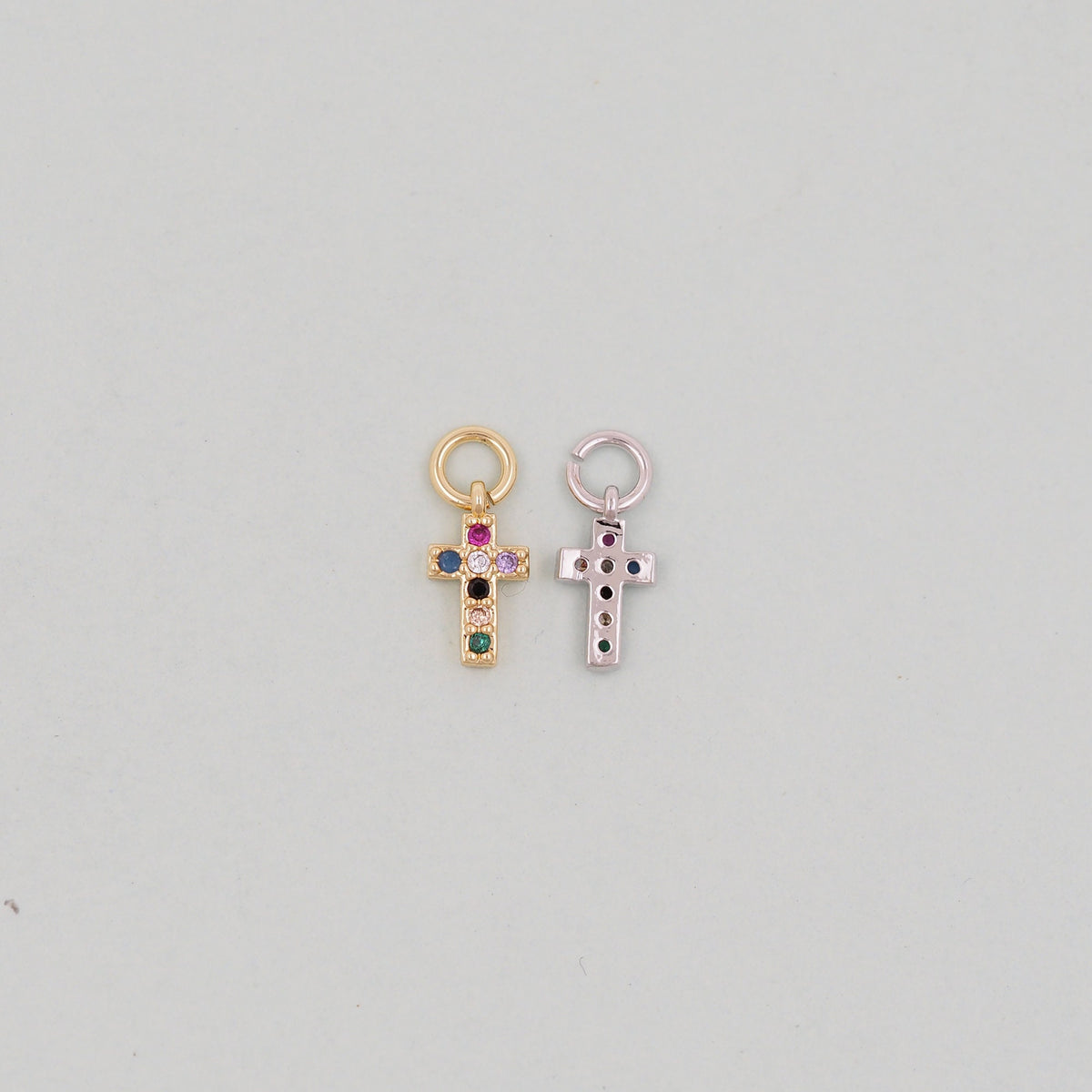 18K Gold Filled Cross Charm Pendant for Jewelry Making