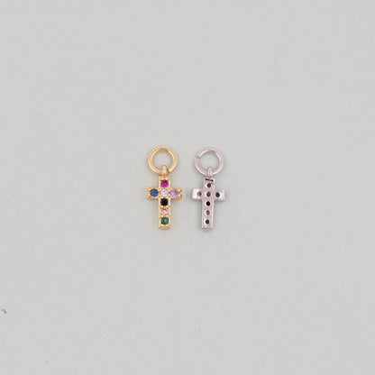 18K Gold Filled Cross Charm Pendant for Jewelry Making