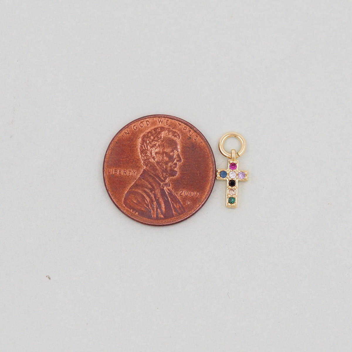 18K Gold Filled Cross Charm Pendant for Jewelry Making