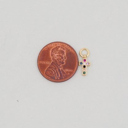 18K Gold Filled Cross Charm Pendant for Jewelry Making
