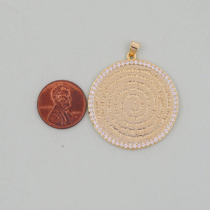18K Gold Filled Round Charm Pendant for Jewelry Making