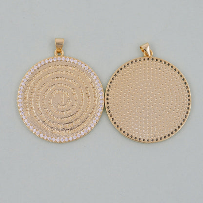 18K Gold Filled Round Charm Pendant for Jewelry Making